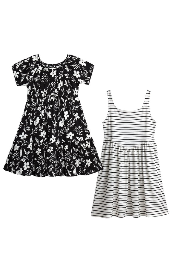 Girls' Two Pack Knit All-over Print Dress Set, Sizes 4-16