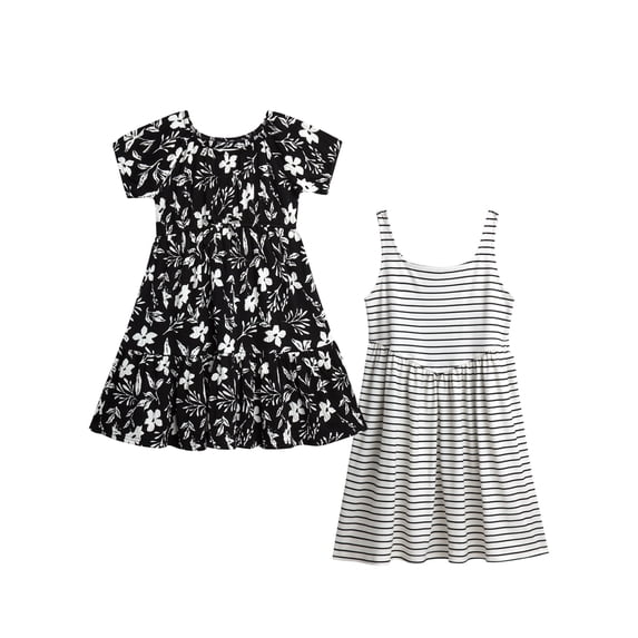 Jessica Simpson Girls' Two Pack Knit All-over Print Dress Set, Sizes 4-16