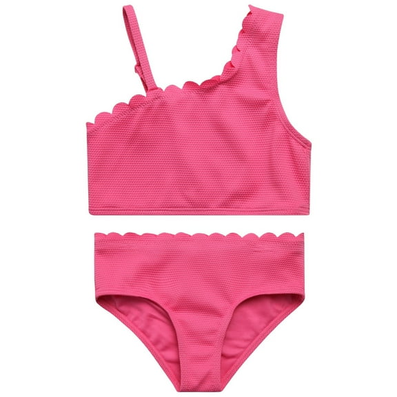 Jessica Simpson Girls' Two-piece Asymmetrical Bikini Swimsuit, Sizes 4-16