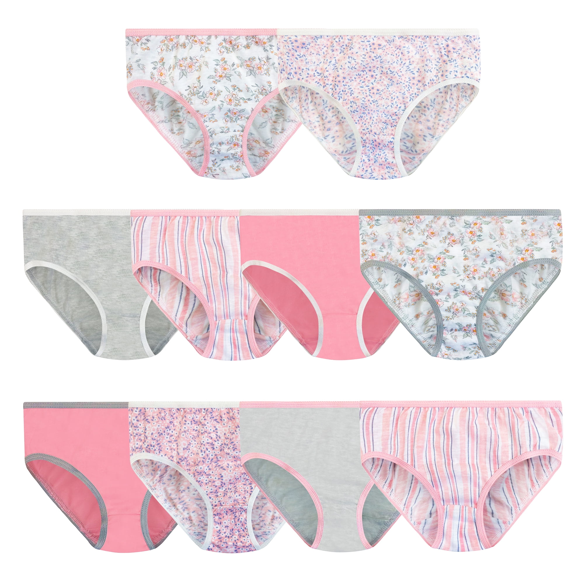 Jessica Simpson Girls Underwear, 10 Pack Kids Panties, Sizes 4-12 Hipster  Briefs, Juniors 