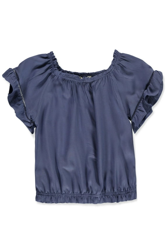 Girls' Off The Shoulder Blouse with Ruffle Sleeves, Sizes 4-16