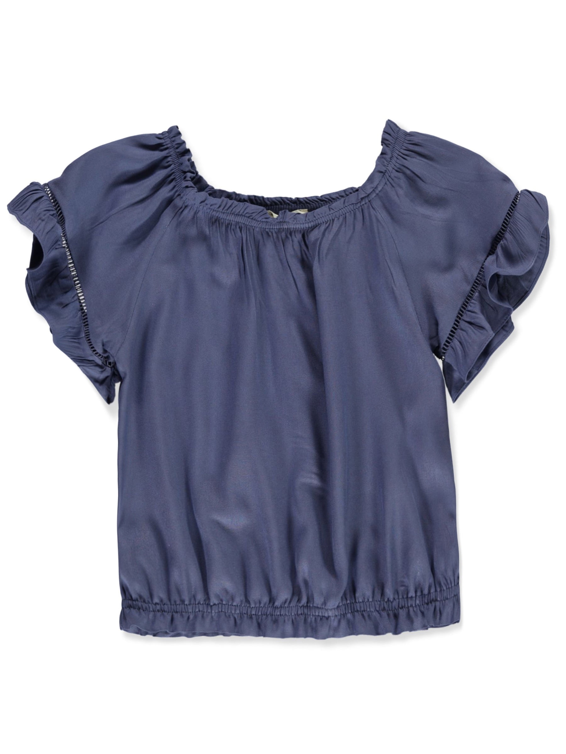 Jessica Simpson Girls' Off The Shoulder Blouse with Ruffle Sleeves, Sizes 4-16