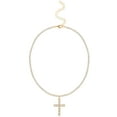 thumbnail image 1 of Jessica Simpson Gold Tone Crystal CZ Cross Necklace, 1 of 4