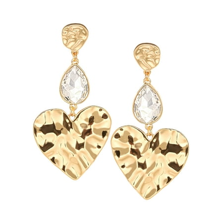 Jessica Simpson Gold Tone Heart Drop Earrings