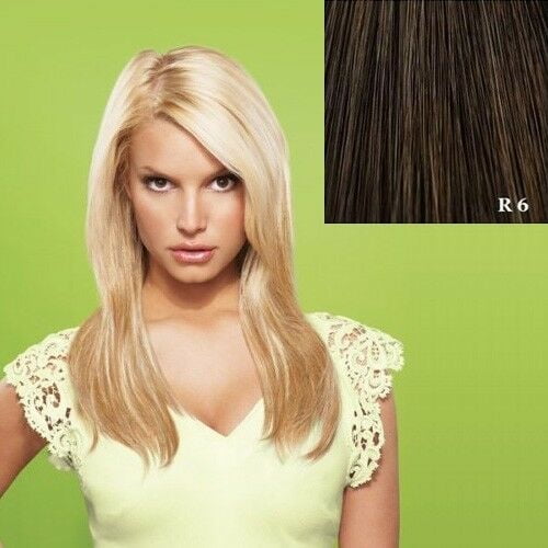 Jessica Simpson HairDo Ken Paves 22" Straight Hair Extensions clip R6 Dark Chocolate