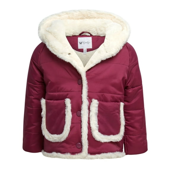 Jessica Simpson Infant and Toddler Girls' Puffer Coat with Hood, Sizes 12-24M