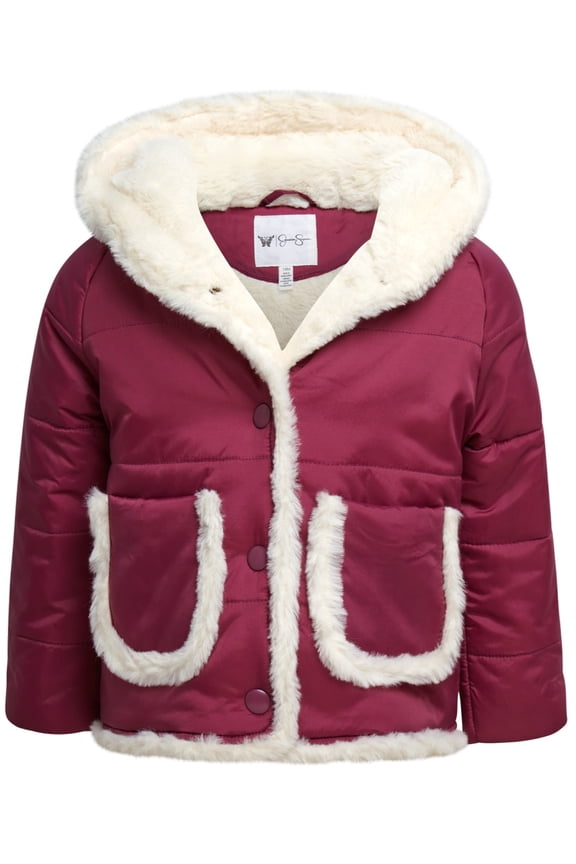 Infant and Toddler Girls' Puffer Coat with Hood, Sizes 12-24M