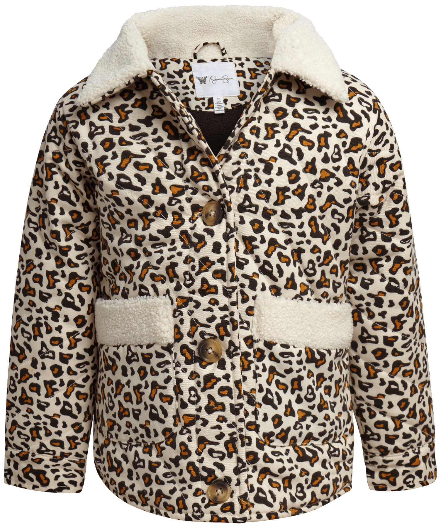 Jessica Simpson Infant and Toddler Girls' Puffer Coat with Sherpa Collar, Sizes 12-24M