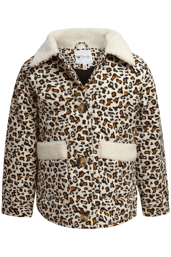 Infant and Toddler Girls' Puffer Coat with Sherpa Collar, Sizes 12-24M