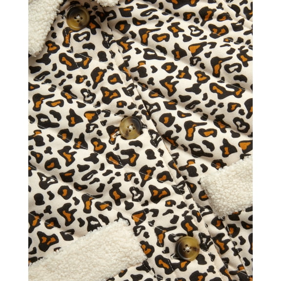 Jessica Simpson Infant and Toddler Girls' Puffer Coat with Sherpa Collar, Sizes 12-24M