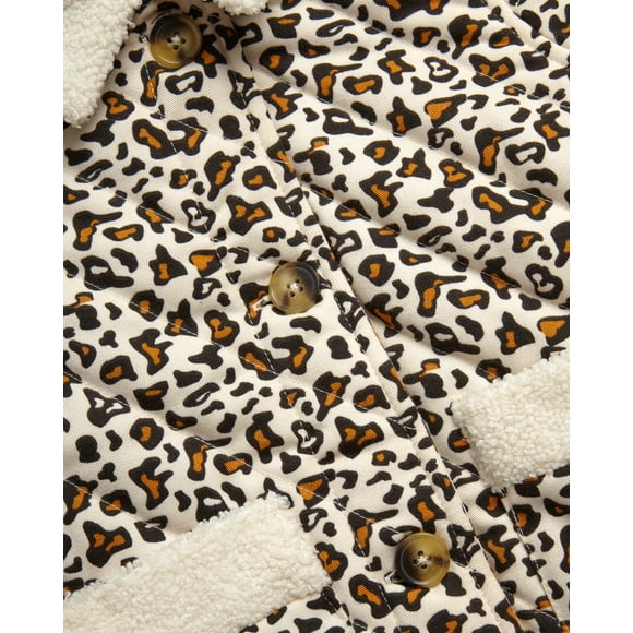 Jessica Simpson Infant and Toddler Girls' Puffer Coat with Sherpa Collar, Sizes 12-24M