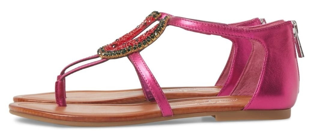 Jessica Simpson KONNIE Crystal Lux Magenta Pink Metalic Thong Womens Sandals  (Magenta Pink, 5) - Walmart.com