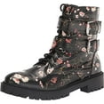 thumbnail image 1 of Jessica Simpson Kerina Black Multi Block Heel Lace Up Combat Moto Ankle Boots (Black Multi, 5.5), 1 of 6