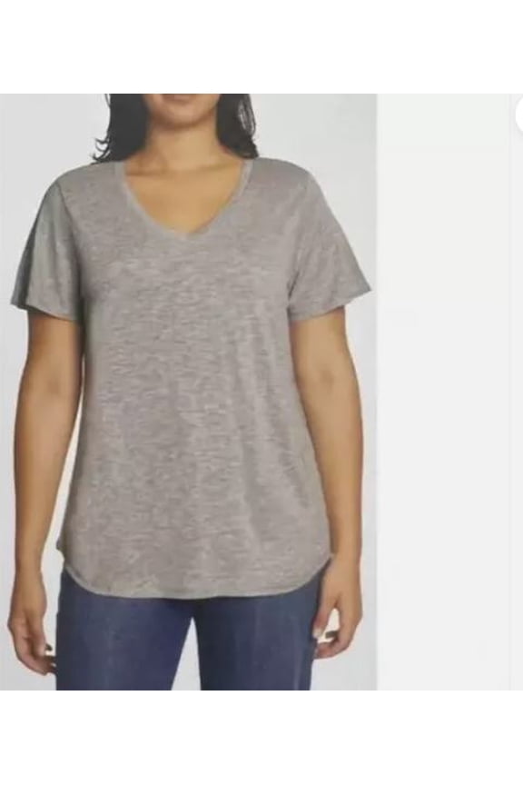 Ladies' Flutter Sleeve Tee, Gray Medium