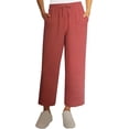 thumbnail image 1 of Jessica Simpson Women's Gauzy Cotton Pull On Cropped Ankle Pants, Red, 2X-Large, 1 of 4