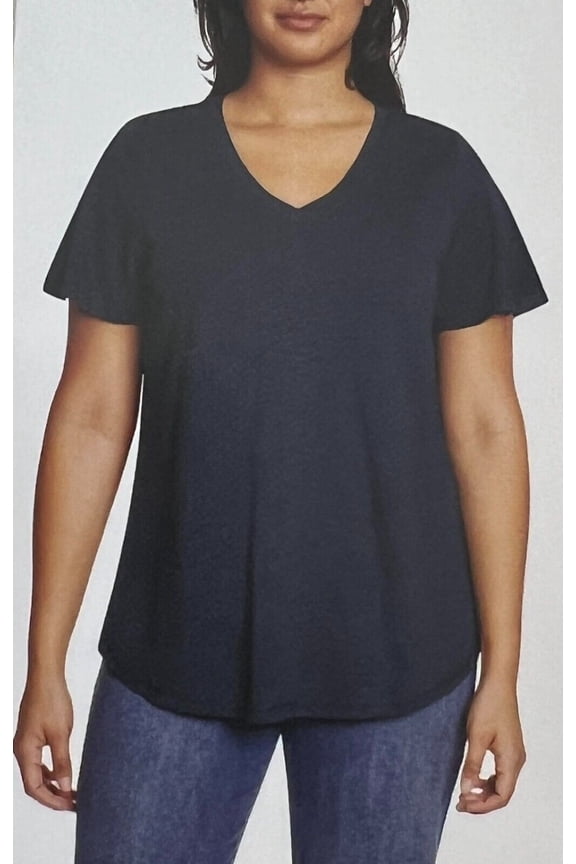 Ladies' Knit Flutter Sleeve V-Neck Tee