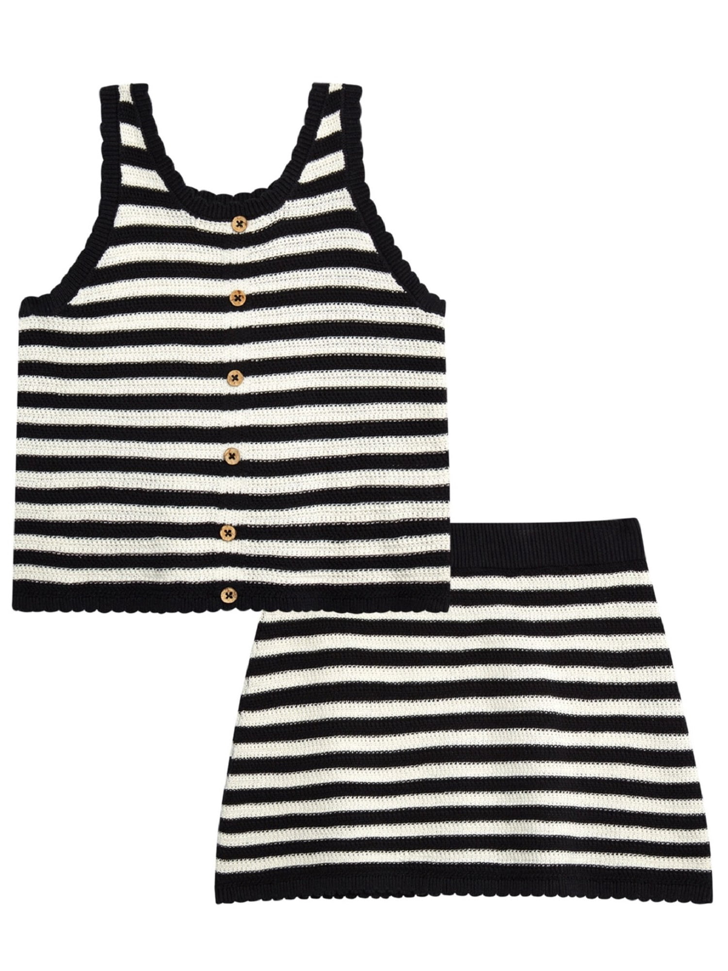 Jessica Simpson Girls' Cotton Crochet Tank Top and Skirt Set, 2-Piece, Sizes 4-12