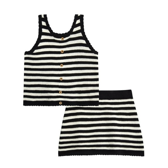 Jessica Simpson Girls' Cotton Crochet Tank Top and Skirt Set, 2-Piece, Sizes 4-12