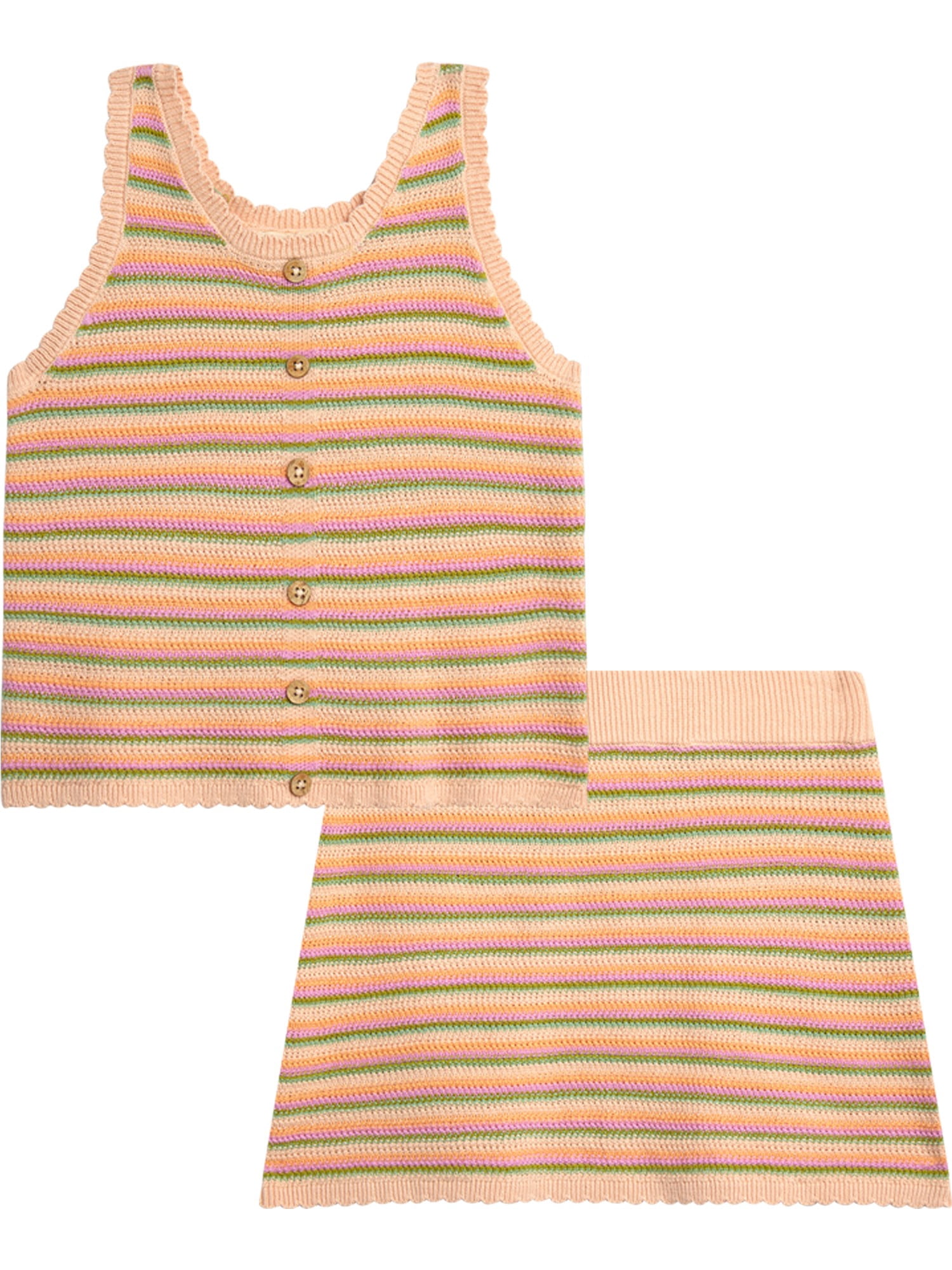Jessica Simpson Girls' Cotton Crochet Tank Top and Skirt Set, 2-Piece, Sizes 4-12