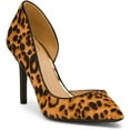 thumbnail image 1 of Jessica Simpson Livvy Pointy Toe Haircalf D'Orsay Pumps Ocelot 8.5, 1 of 2