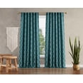 thumbnail image 1 of Jessica Simpson Lynee Geometric Back Tab Window Curtains with Tiebacks, Teal, 52" x 96", 1 of 6