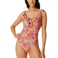 thumbnail image 1 of Jessica Simpson MULTI Floral Rendevous Ruffled One Piece Swimsuit, US Medium, 1 of 2