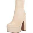 thumbnail image 1 of Jessica Simpson Madlaina Chalk Faux Patent Mid Calf Side Zip Block Heel Boots (Chalk, 8), 1 of 6