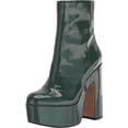 thumbnail image 1 of Jessica Simpson Madlaina Green Spruce Faux Patent Mid Calf Side Zip Heeled Boots (Green Spruce, 6), 1 of 6