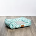 thumbnail image 1 of Jessica Simpson Medium Quilted Canvas Cuddler Dog Bed, Pooch Stripes, Aqua, 1 of 4