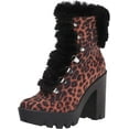 thumbnail image 1 of Jessica Simpson Mikah Leopard Pull-on Hiker Block Heel Lace up Combat Booties (Leopard, 5.5), 1 of 8