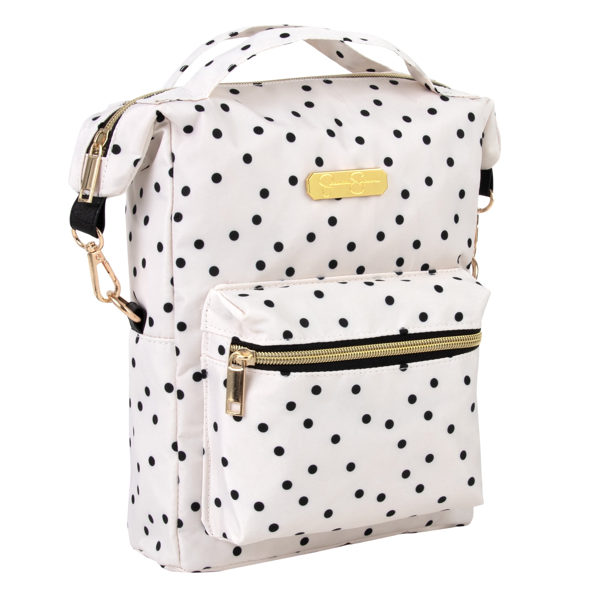 Jessica Simpson Mini Backpack Tote, White Polka Dot, Durable