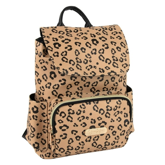 Jessica Simpson Mini Drawstring Magnetic Flap Backpack for Women, Commuting & Travel in Cheetah