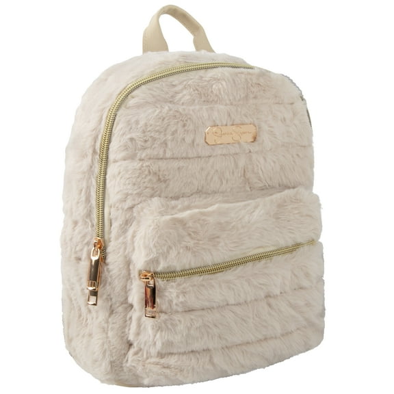 Jessica Simpson Mini Plush Backpack for Women for Going Out, Work, Commuting & Traveling in Mocha Latte