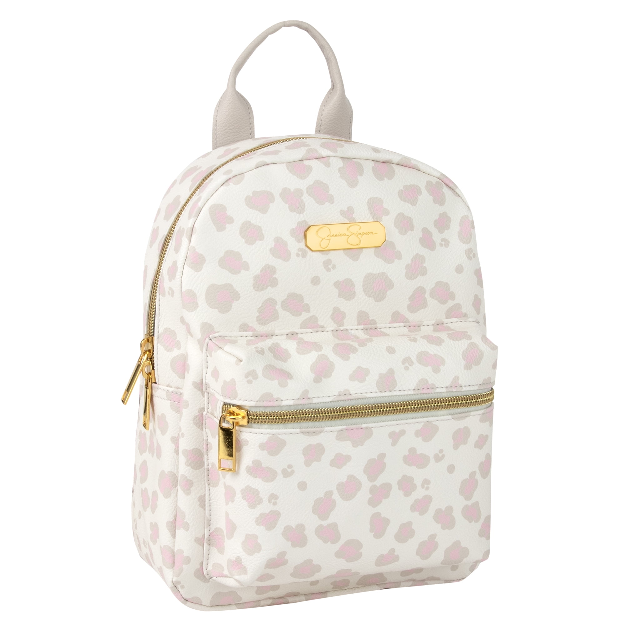 Jessica Simpson Backpack White Leopard Print top Backpack