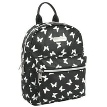 Jessica Simpson Mini Waterproof Vegan Leather Backpack for Women, Teens and Girls for Work, School, Recreation, Commuting & Traveling in Black Butterflies