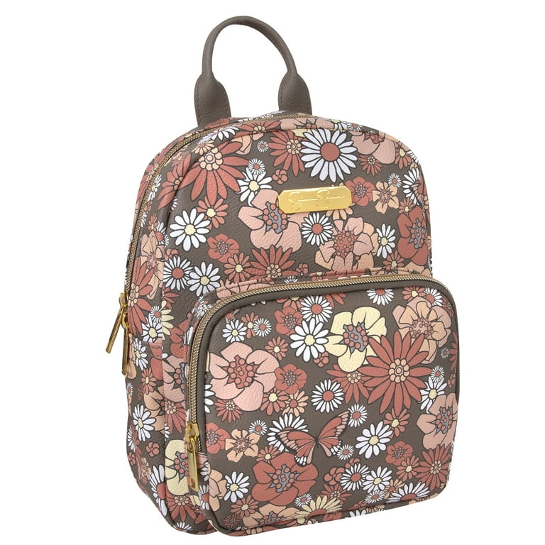 Jessica Simpson Mini Waterproof Vegan Leather Backpack for Women Teens and Girls for Work School Recreation Commuting Traveling in Fresh Flowers Walmart