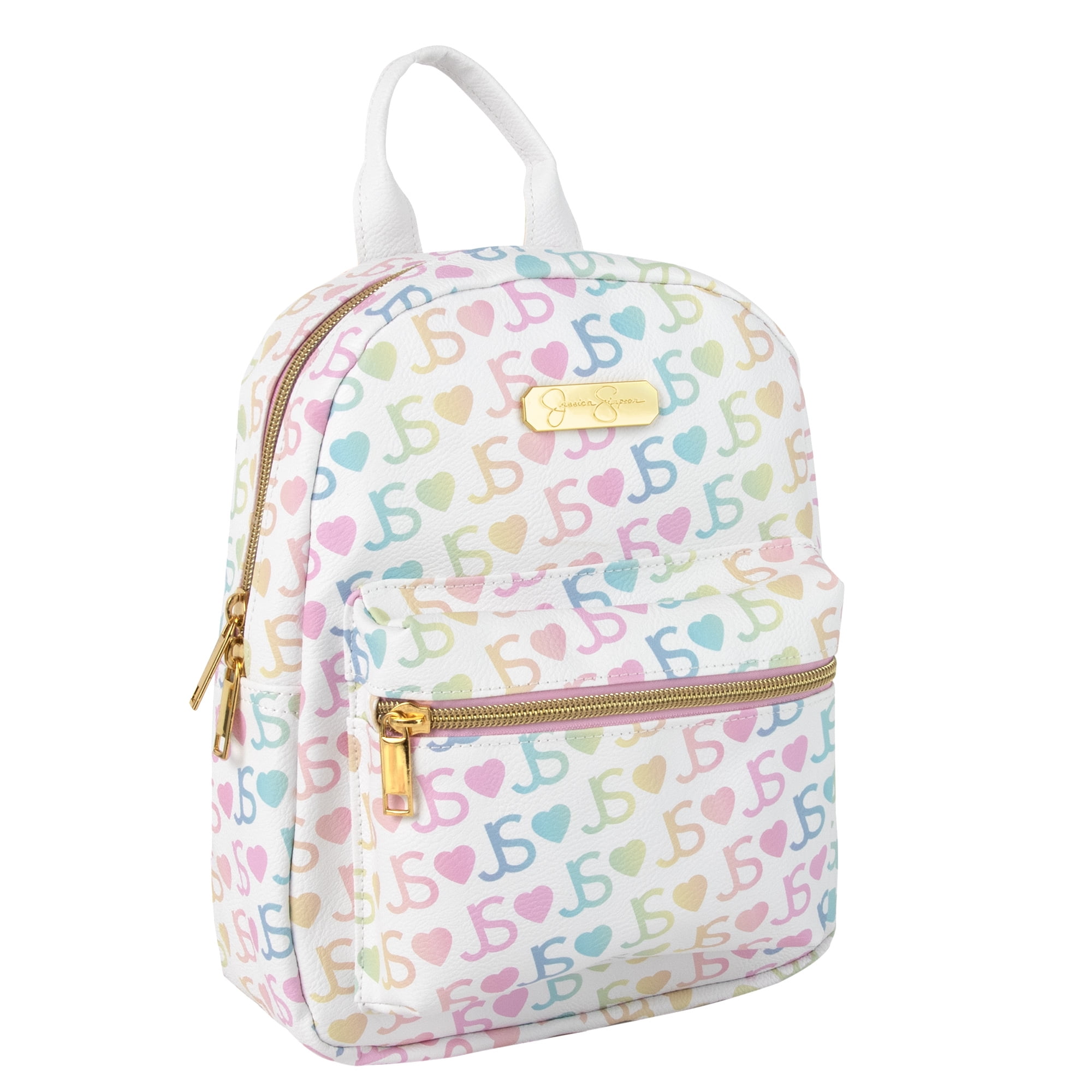 Jessica Simpson Vegan Leather Mini Backpack Waterproof for Women Teens in White JS Hearts Walmart
