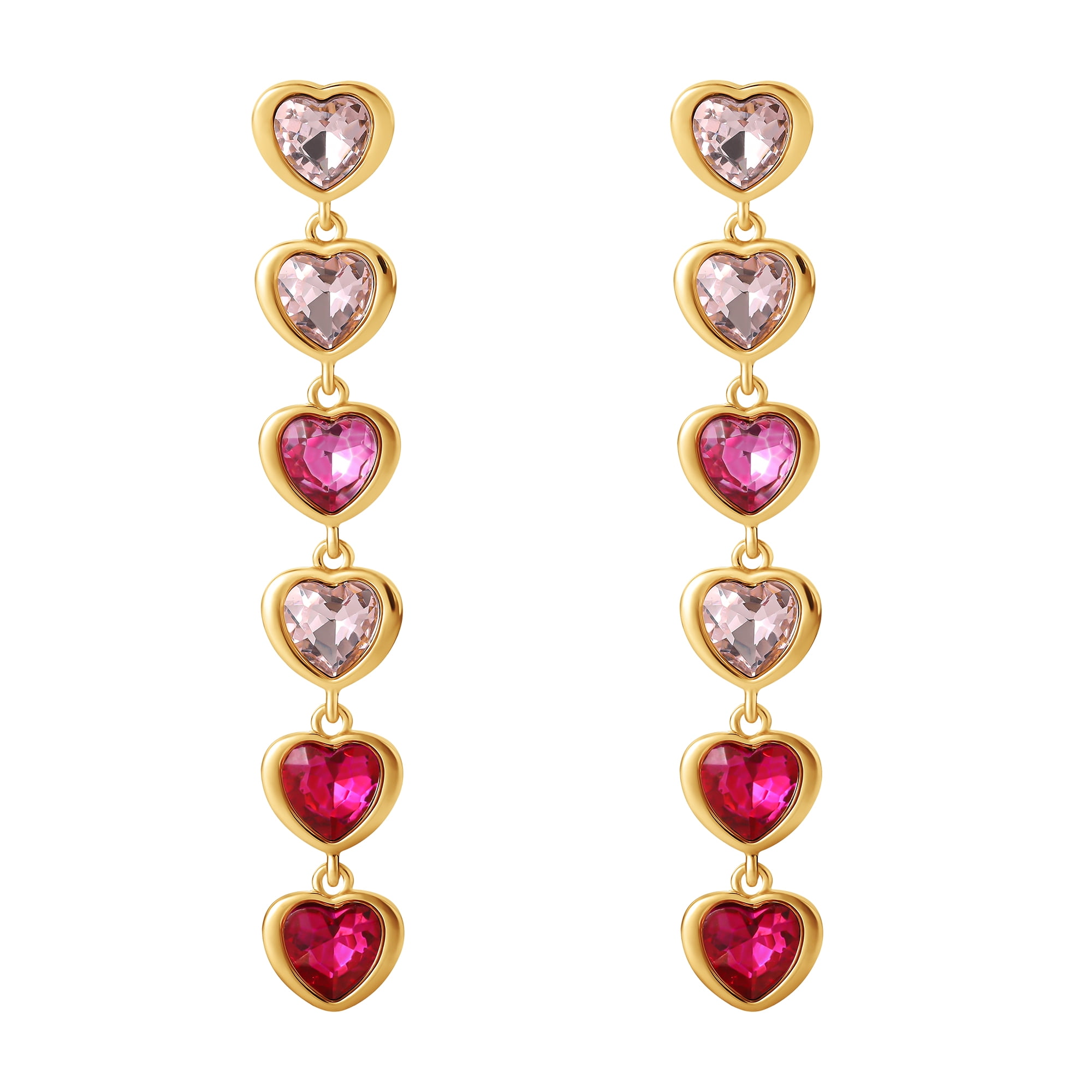 Jessica Simpson Multi Shades of Pink Glass Stone Drop Earring