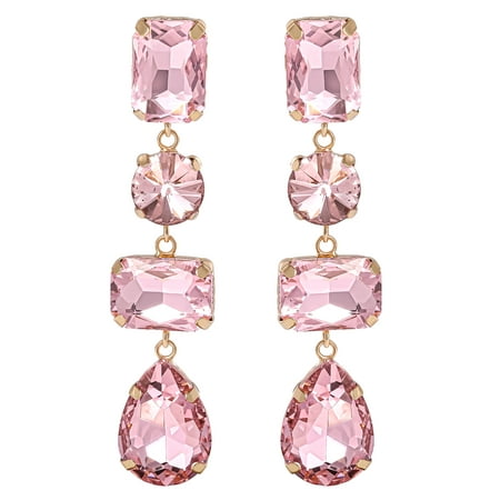 Jessica Simpson Women’s Faceted Stone Drop Dangle Earrings