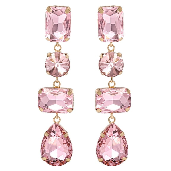 Jessica Simpson Womens Faceted Stone Drop Dangle Earrings