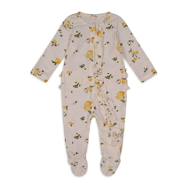Jessica Simpson Newborn Baby Girls Floral Sleep N Play Footed