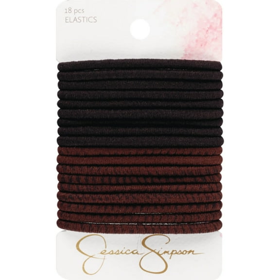 Jessica Simpson No Damage Hair Elastic Ties, Black-Brown, 18-Pieces