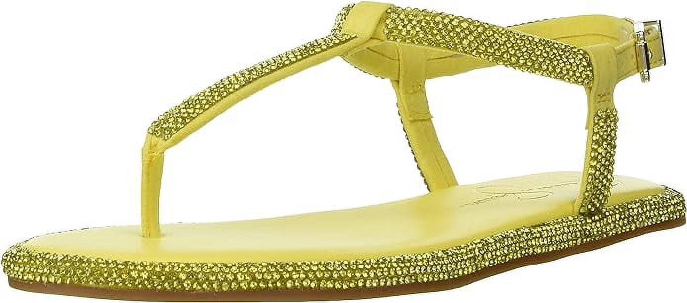 Jessica Simpson Oliara Women's Flat T-Strap Sandals Rhinstone