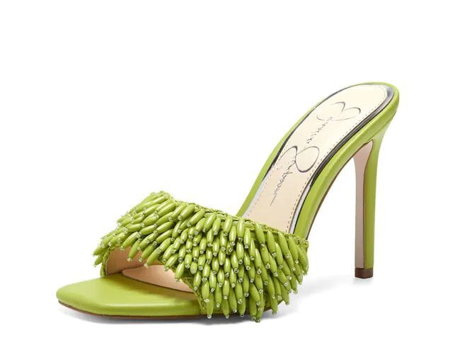 Jessica Simpson Olya Sandals Women Slip On Mule Stiletto Heel Open Toe Pump Heeled Sandals Spring Green 10 Walmart