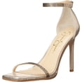 thumbnail image 1 of Jessica Simpson Ostey Champagne Ankle Strap Squared Toe Stiletto Heeled Sandals (Champagne, 7), 1 of 6