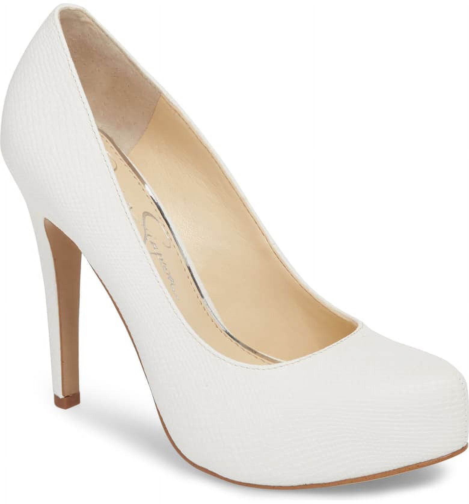 Jessica Simpson Parisah White Rumba Snake Leather Platform High