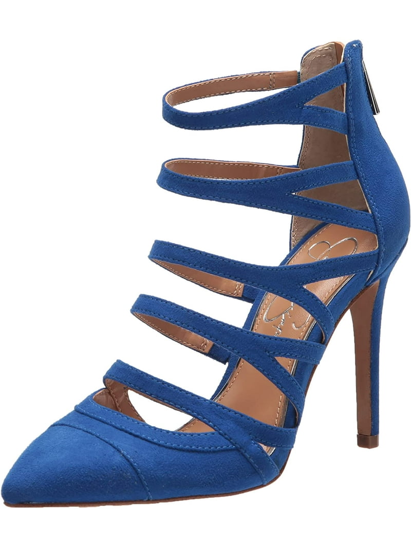 Jessica Simpson Parminda Royal Blue Pointed Toe Pumps, Rhinestone