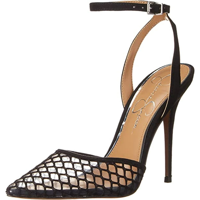 Jessica Simpson Pirrie Lucite Clear Black Buckle Strap Pointed Toe Pumps Clear Black 9.5 Walmart