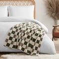 thumbnail image 1 of Jessica Simpson Plush Throw Blanket, Olive / Grey, 50" x 70", 1 of 5