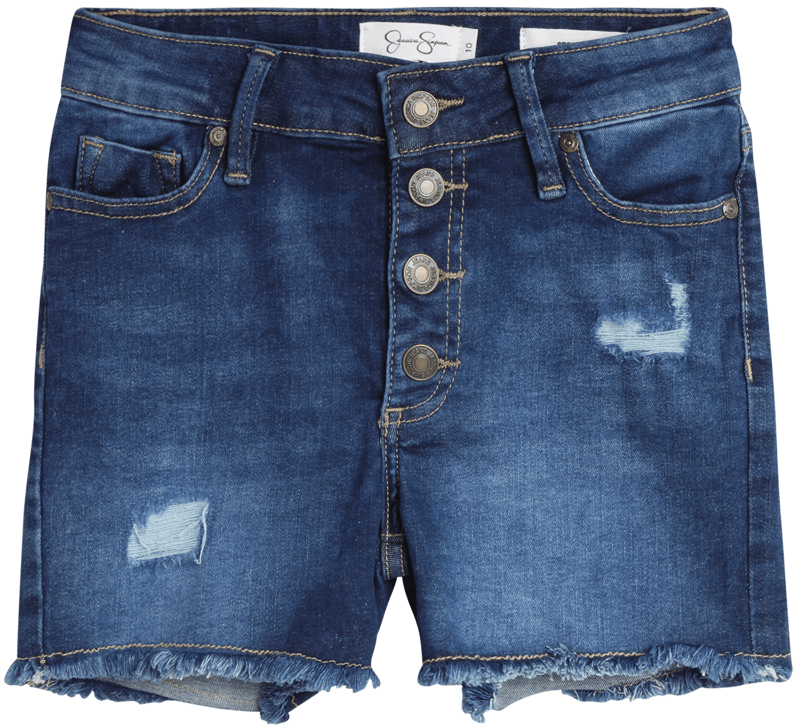 Jessica Simpson Pocket Distressed Denim Cut Off Shorts (Little Girls